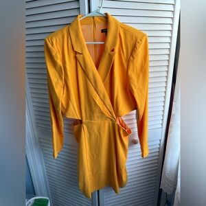 Express Vibrant Yellow Blazer Dress